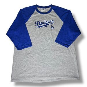 Lee Sports LA Dodgers 2006 Baseball Gray & Blue 3/4 Sleeve Shirt Men’s Size XL